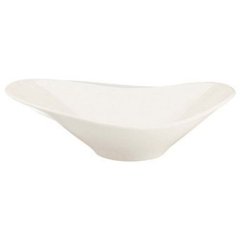 Gourmet 11" x 7.5" x h:3.5" 25 oz. Oval Warm White Porcelain Bowl