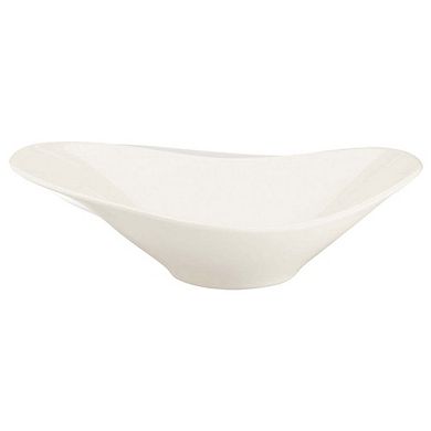 Gourmet 11" x 7.5" x h:3.5" 25 oz. Oval Warm White Porcelain Bowl