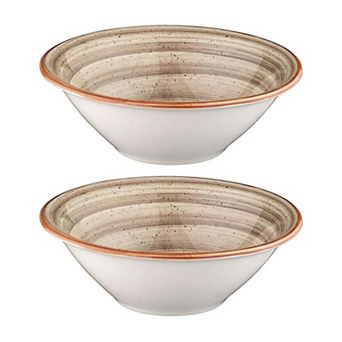 Terrain dia.8" h:2.5" 30 oz. Round Brown Porcelain Bowl (Set of 2)