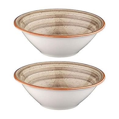 Terrain dia.8" h:2.5" 30 oz. Round Brown Porcelain Bowl (Set of 2)