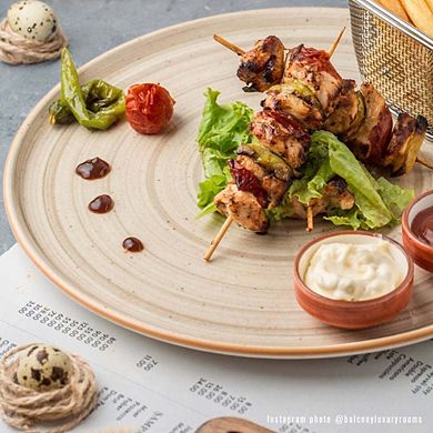 Terrain dia.12.75" Round Brown Porcelain Plate