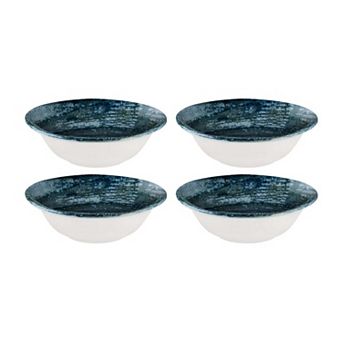 Patera Denim dia.6.25" h:2" 13 oz. Round Decorated Porcelain Bowl (Set of 4)