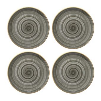 Space dia.10" Round Grey Porcelain Plate (Set of 4)