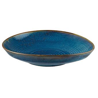 Sapphire dia.10.25" h:2.5" 30 oz. Round Blue Porcelain Deep Plate