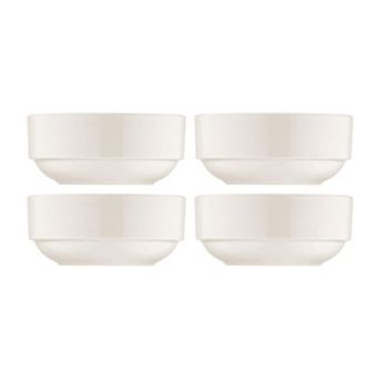 Banquet dia.4.75" h:2" 12 oz. Round Warm White Porcelain Bowl (Set of 4)