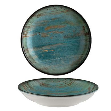 Madera dia.11" h:2.5" 57 oz. Round Decorated Porcelain Bowl (Set of 2)