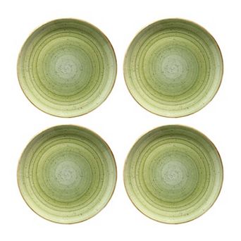 Therapy dia.10.5" Round Green Porcelain Plate (Set of 4)