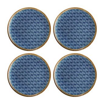 Calif dia.8.25" Round Decorated Porcelain Plate (Set of 4)