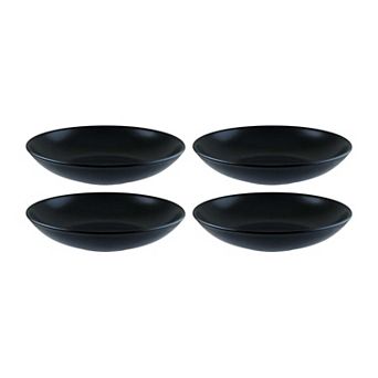 Notte dia.9" h:2" 34 oz. Round Black Porcelain Bowl (Set of 4)