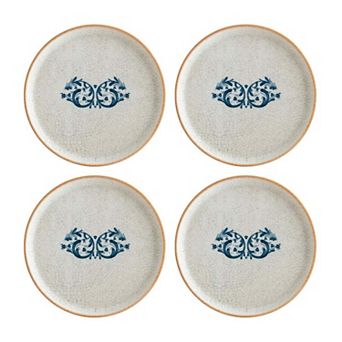 Viento dia.6.25" Round Decorated Porcelain Plate (Set of 4)