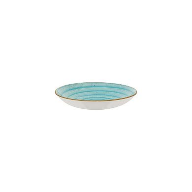 Aqua dia.9" h:2" 34 oz. Round Blue Porcelain Bowl (Set of 4)