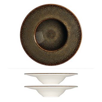 Tierra dia.11" h:2.5" 14 oz. Round Brown Porcelain Bowl (Set of 2)