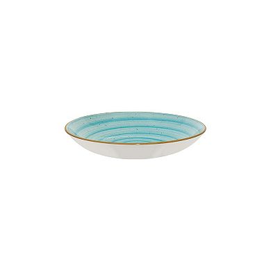 Aqua dia.11" h:2.5" 57 oz. Round Blue Porcelain Bowl (Set of 2)