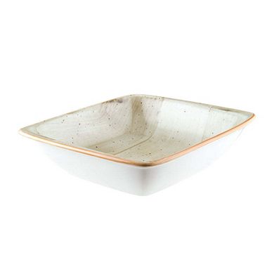 Terrain 7.5" x 6.5" x h:2" 20 oz. Square Brown Porcelain Bowl