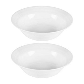Porcelain Lizbon dia.9" h:2.75" 42 oz. Round White Porcelain Bowl (Set of 2)