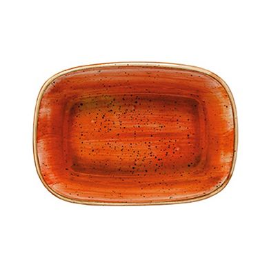 Terracota 6.5" x 4.5" x h:1.5" 12 oz. Rectangular Terracotta Porcelain Deep Plate (Set of 2)