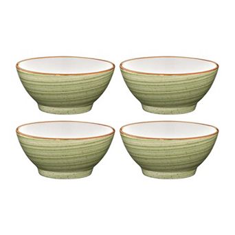 Therapy dia.5.5" h:2.75" 15 oz. Round Green Porcelain Bowl (Set of 4)