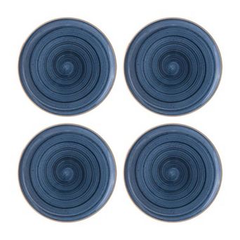 Dusk dia.10.5" Round Blue Porcelain Plate (Set of 4)