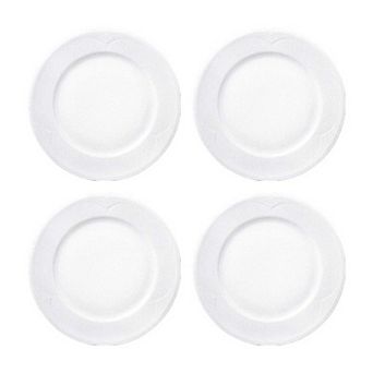 Porcelain Saturn dia.8.5" Round White Porcelain Plate (Set of 4)