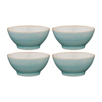 Aqua dia.4.75" h:2.25" 10 oz. Round Blue Porcelain Bowl (Set of 4)