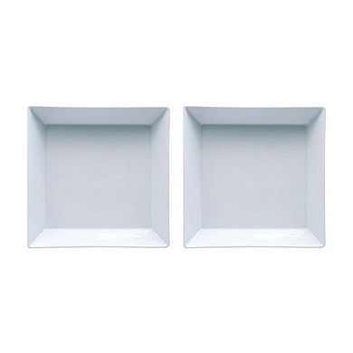 Porcelain Merid 8.5" x 8.5" x h:1.75" 37 oz. Square White Porcelain Bowl (Set of 2)