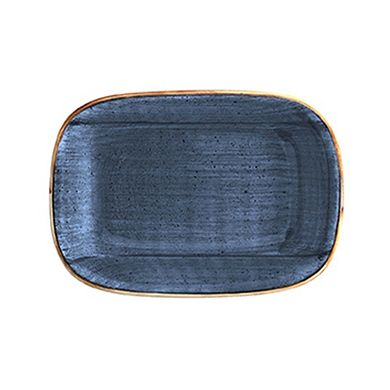Dusk 6.5" x 4.5" x h:1.5" 12 oz. Rectangular Blue Porcelain Deep Plate (Set of 2)