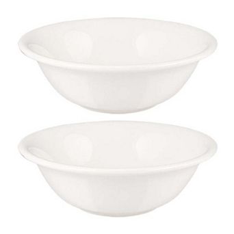 Gourmet dia.8" h:2.5" 30 oz. Round Warm White Porcelain Bowl (Set of 2)