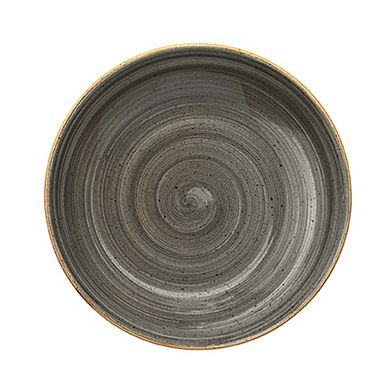 Space dia.8" h:1.5" 17 oz. Round Grey Porcelain Bowl (Set of 4)