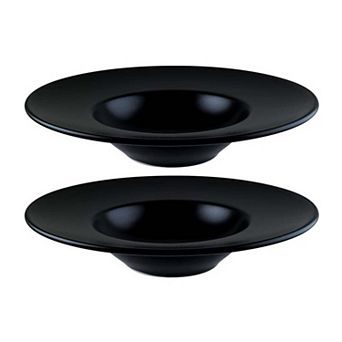 Notte dia.11" h:2.5" 14 oz. Round Black Porcelain Bowl (Set of 2)