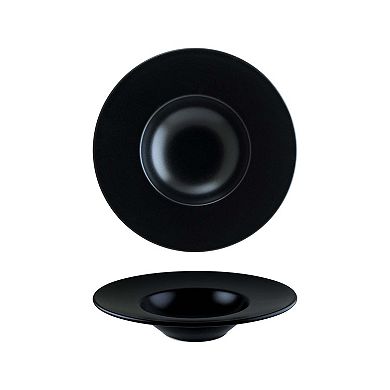 Notte dia.11" h:2.5" 14 oz. Round Black Porcelain Bowl (Set of 2)