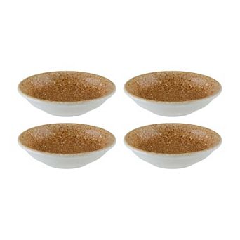 Luca Salmon Matte dia.3.5" h:1" 2 oz. Round Brown Porcelain Bowl (Set of 4)