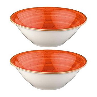 Terracota dia.8" h:2.5" 30 oz. Round Terracotta Porcelain Bowl (Set of 2)