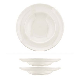 Gourmet dia.11.75" h:2.5" 19 oz. Round Warm White Porcelain Bowl (Set of 2)