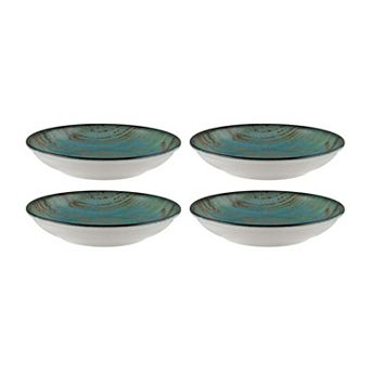 Madera dia.9" h:2" 34 oz. Round Decorated Porcelain Bowl (Set of 4)