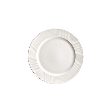 Loop dia.10.5" Round Warm White Porcelain Plate (Set of 4)