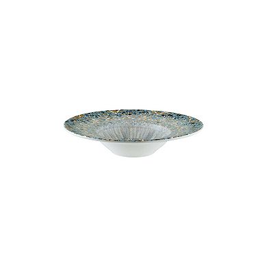 Luca Mosaic Matte dia.11" h:2.5" 14 oz. Round Decorated Porcelain Bowl (Set of 2)