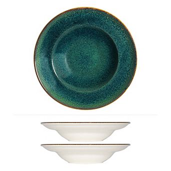 Mar dia.10.75" h:2.25" 16 oz. Round Blue Porcelain Bowl (Set of 2)