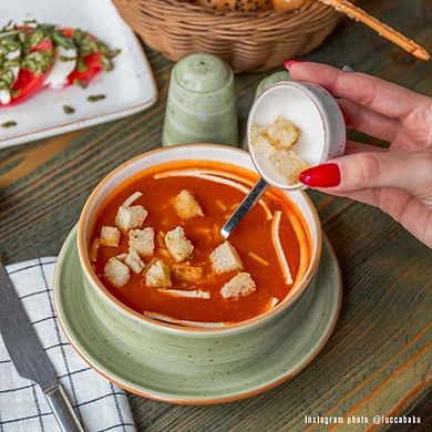 Therapy dia.4.75" h:2" 12 oz. Round Green Porcelain Bowl (Set of 4)