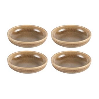 Terra Pott dia.4.25" h:1" 4 oz. Round Brown Porcelain Bowl (Set of 4)