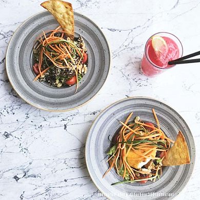 Space dia.10.75" h:2.25" 16 oz. Round Grey Porcelain Bowl (Set of 2)