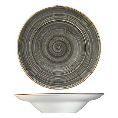 Space dia.10.75" h:2.25" 16 oz. Round Grey Porcelain Bowl (Set of 2)