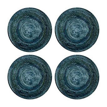 Patera Denim dia.12" Round Decorated Porcelain Plate (Set of 4)