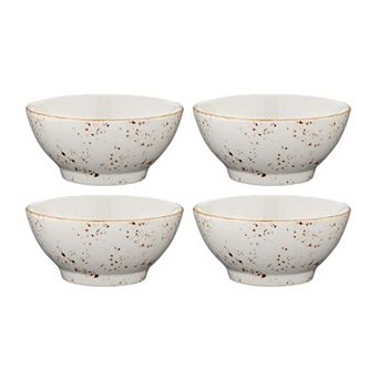 Grain dia.4.75" h:2.25" 10 oz. Round Decorated Porcelain Bowl (Set of 4)