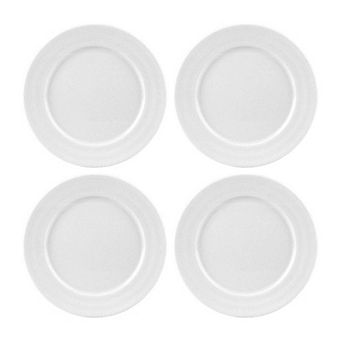 Porcelain Lizbon dia.10.5" Round White Porcelain Plate (Set of 4)