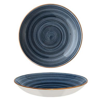 Dusk dia.11" h:2.5" 57 oz. Round Blue Porcelain Bowl (Set of 2)