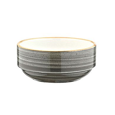 Space dia.5.5" h:2.5" 17 oz. Round Grey Porcelain Bowl (Set of 4)