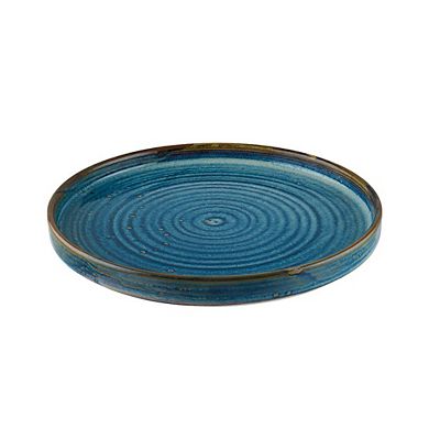 Sapphire dia.10" Round Blue Porcelain Plate (Set of 2)