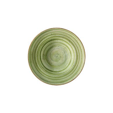 Therapy dia.10.75" h:2.25" 16 oz. Round Green Porcelain Bowl (Set of 2)