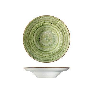 Therapy dia.10.75" h:2.25" 16 oz. Round Green Porcelain Bowl (Set of 2)
