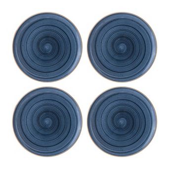 Dusk dia.9" Round Blue Porcelain Plate (Set of 4)